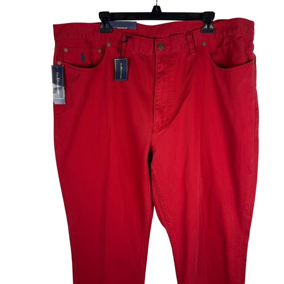 Polo Ralph Lauren Pants Red Cotton Twill Straight Leg Jeans 42x32 4856905 - Picture 2 of 10